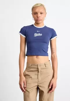 Принт на футболке TEE Nike, темно-синий