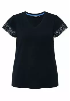 Принт на футболке Ulla Popken, темно-синий