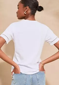 Принт на футболке V NECK REGULAR FIT Lipsy, белый