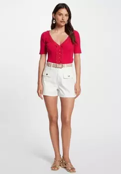 Принт на футболке V-NECK SHORT SLEEVES Morgan, пестрый розовый