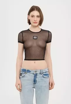 Принт на футболке Versace, черный