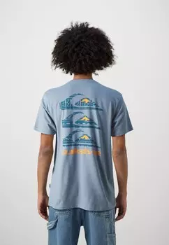 Принт на футболке VERTICAL LOGOS TEE UNISEX Quiksilver, сине-серый