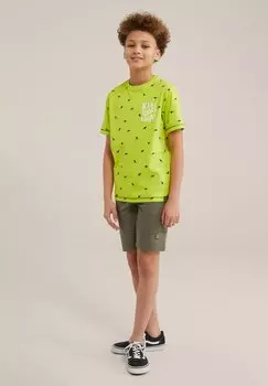 Принт на футболке WE Fashion, неоновый зеленый