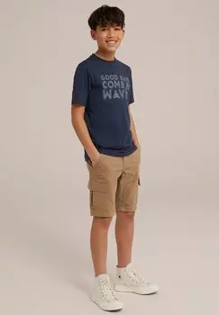 Принт на футболке WE Fashion, синий