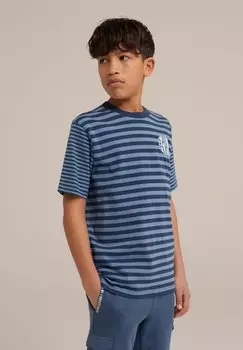 Принт на футболке WE Fashion, синий