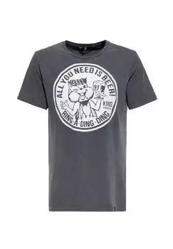 Принт на рубашке в стиле ретро KING KEROSIN, черный