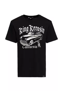 Принт на рубашке в стиле ретро-маслкар California Greaser KING KEROSIN, черный
