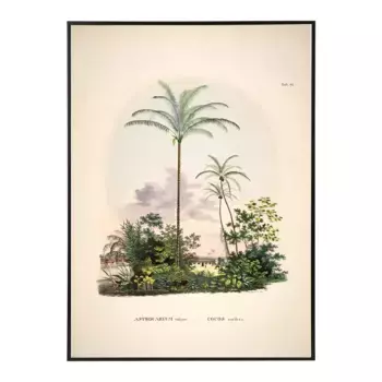 Принт «Пальмы неба» The Dybahl + Рамка для домашнего офиса El Corte Ingls, черный