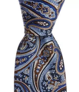 Принт Roundtree & Yorke Paisley 3 1/8 Шелковый галстук, синий