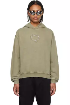 Принтованная худи We11Done, хаки