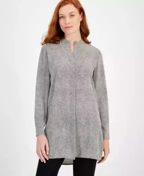 Принтованная удлиненная туника Anne Klein, белый