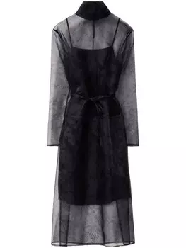 Принтованное шелковое платье-миди Fabiana Filippi, черный