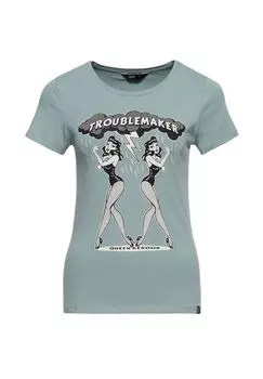 Принтовая рубашка с принтом в стиле 50-х годов Queen Kerosin, зеленый