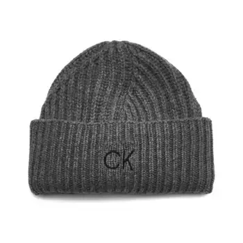 Приподнятая шапка с добавлением шерсти и кашемира. Calvin Klein, черный