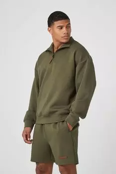 Приподнятые шорты из мягкой вязки на кулиске Forever 21, оливковый