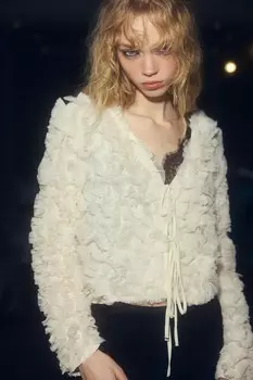 Приподнятый цветочный топ ZARA, розовый