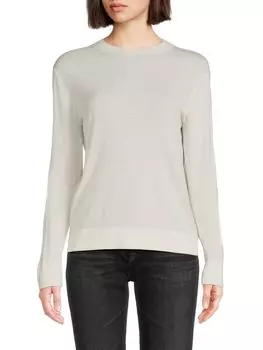 Приподнятый свитер из смесовой шерсти Vince, цвет Off White
