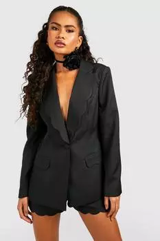 Природный пиджак с земельными лацканами Boohoo, черный