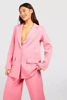 Природный пиджак свободного кроя оверсайз Boohoo, розовый