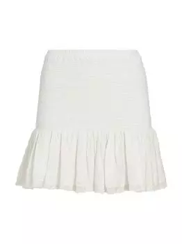 Присборенная мини-юбка Milla LoveShackFancy, белый