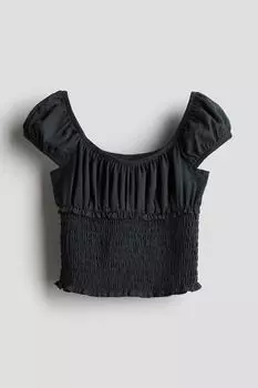 Присборенная рубашка H&M, серый