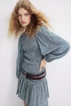 Присборенное платье H&M, бирюзовый