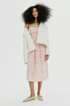 Присборенное платье H&M, розовый