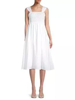 Присборенное платье-миди без рукавов Nannette White