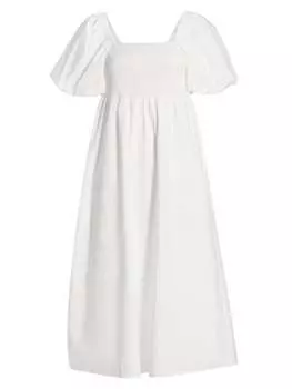 Присборенное платье миди lifagz Gestuz Bright white