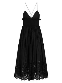 Присборенное платье миди с люверсами Michael Kors Collection Black