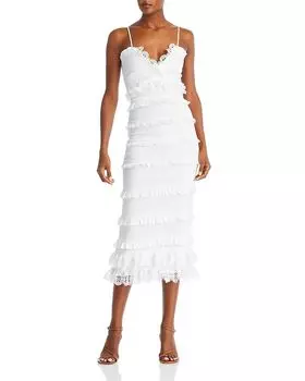 Присборенное платье миди с оборками и оборками Narcisse V. Chapman