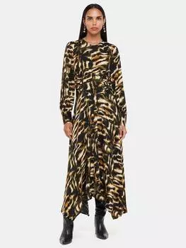 Присборенное платье с дымчатым принтом Whistles, разноцветный