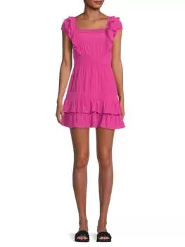 Присборенное платье с оборками Betsey Johnson Pink