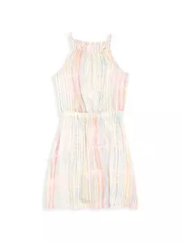 Присборенное платье в клетку для маленьких девочек Bella Dahl