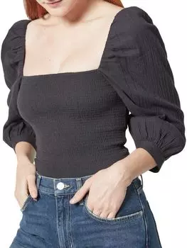 Присборенный хлопковый топ bension Joie Caviar