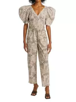 Присборенный комбинезон calla cheetah Sea Ivory multicolor