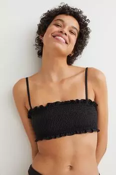 Присборенный лиф бикини-бандо H&amp;M, черный