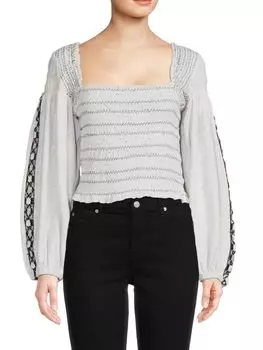 Присборенный топ maggie в крестьянском стиле Free People Ivory