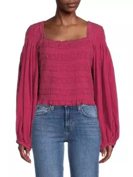 Присборенный топ maggie в крестьянском стиле Free People Red