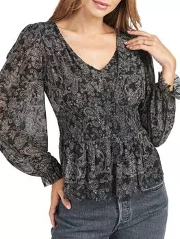 Присборенный топ с баской Daniel Rainn Black