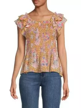 Присборенный топ с цветочным принтом NANETTE nanette lepore Burora