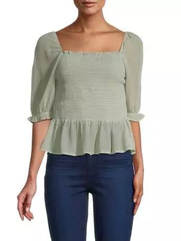 Присборенный топ с объемными рукавами RD style Dusty sage