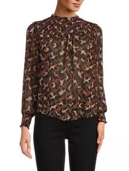 Присборенный топ с принтом Saks Fifth Avenue Cheetah