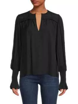 Присборенный топ с рукавами поэта imanke Ramy Brook Black