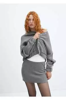 Пришитая мини-юбка Mango, фиолетовый