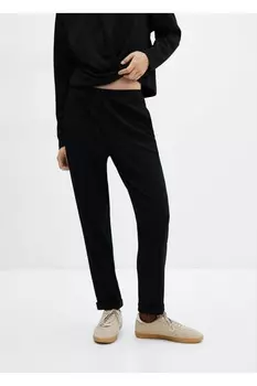 Пришитые брюки-джоггеры Mango, черный