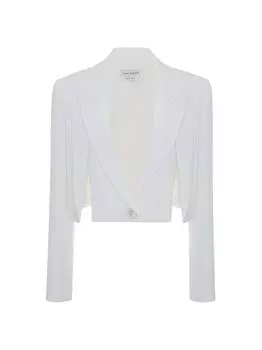 Приспущенная куртка с драпировкой Alexander McQueen, белый