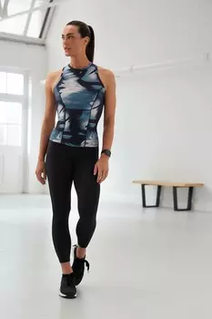 Приталенная активная футболка без рукавов боксерского кроя Next, синий