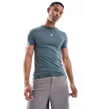 Приталенная базовая футболка темно-серого цвета ASOS DESIGN