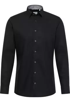 Приталенная деловая рубашка ETERNA, черный